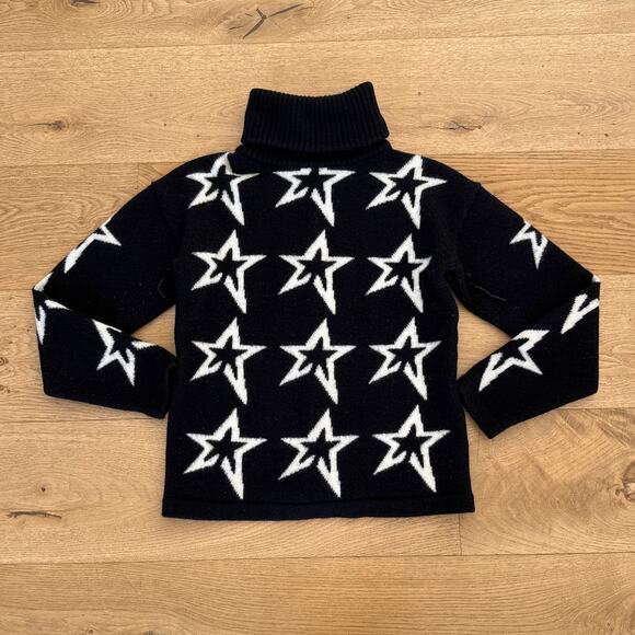 Perfect Moment Sweater Starbust Merino Wool Size L Black White - Picture 1 of 5